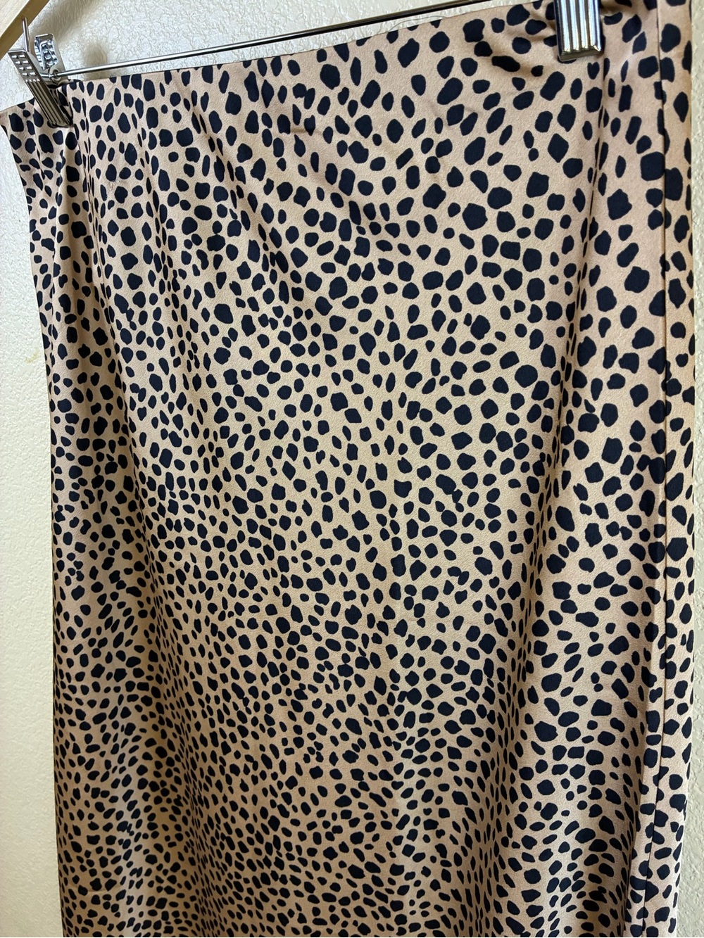 LOFT Leopard Print Flowy A Line Midi Skirt with Elastic Waistband